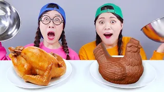 Asli VS Makanan Cokelat Tantangan DONA