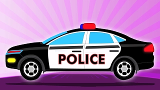 سيارة شرطة تشكيل غسل السيارات أطفال التعلم فيديو Formation And Uses Car Wash Police Car 