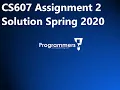 CS607 Assignment 2 Solution 2020 cs607 assignment 2 solution spring 2020