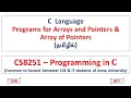Arrays and Pointers in C Array of Pointers in C Programs CS3251-Programming in C Tamil 38