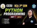 CCSU BCA Python Unit-1 Lec-2 Keywords Identifiers Operators By Shubhangi Ma am