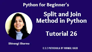Split and Join Method in Python Tutorial 26