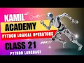 Python Logical Operators with Examples Class 21