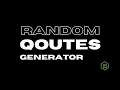 Create Random Quotes Generator Using HTML CSS And JavaScript