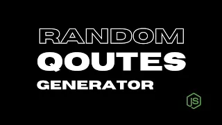 Create Random Quotes Generator Using HTML CSS And JavaScript