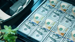 Office ASMR 400 000 Cash Money Sorting Counting Strapping Counter Machine Stacks Of 100 