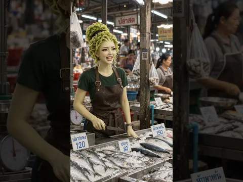 ผกาแก้วแม่ค้าปลาตลาดสด ชายใดจะเหลียวมอง