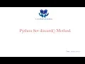 57-Python Set discard Method
