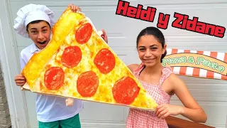 ¡MI TELÉFONO ES DE CHOCOLATE! 🍫 La pizza más grande и juegos divertidos | Heidi y Zidane!