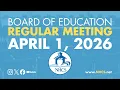 NHCS Board of Education Regular Meeting April 1 2026