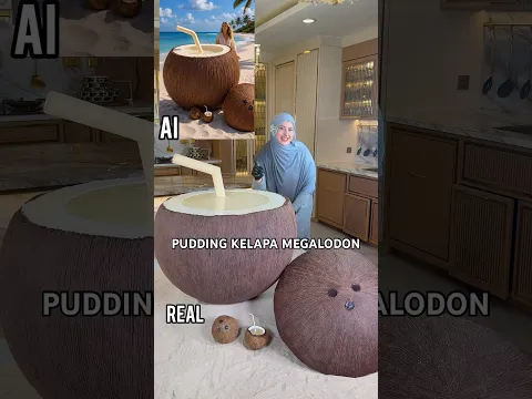 TASYI BIKIN AI KELAPA MEGALODON TERBESAR ! BERHASIL GA YA? 😭👍🏻 #food #viral #megalodon #coconut