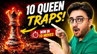 Top 10 Queen Traps to WIN FAST | Chess Opening Tricks & Gambits