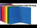 Oxford 2 Pocket Folders with Fasteners Sturdy Plastic Folders Letter Size Asstd Colors 6 Pack