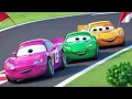 Download Lagu Three Racing Cars Learn Red Blue Green | Colors Song for Kids | Learn Colors with Cars