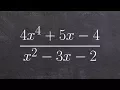 Dividing two polynomials using long division algorithm