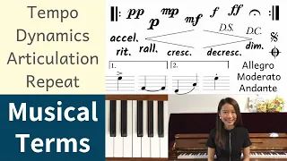 What are the common MUSICAL TERMS and SIGNS (Beginner Piano Lessons #10)