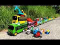 Download Lagu WADIDAW !! Mobil Truk Tronton Panjang Bongkar Mainan Mobil Mobilan Truk Molen, Truk Mixer, Excavator