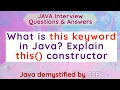 What is this keyword in Java Explain this constructor