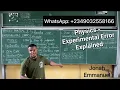 Experimental Errors - Meaning of Error Types of Errors Examples and Solution to Error Questions