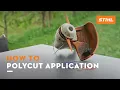 STIHL mowing head PolyCut 3-2 mounting application tool-free blade change