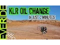 Kawasaki KLR 650 Oil Change - All Details in 2 Minutes o