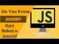 Learn Javascript - Object Methods in Javascript