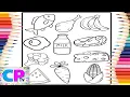 Food Complete Set of Foods That We Eat on Different Coloring Color