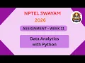 NPTEL Data analytics with python ASSIGNMENT 11 ANSWERS Week 11 JAN 2026
