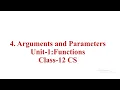 Arguments and Parameters Class-12 Computer Science CS related topic