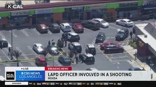 Officer-involved shooting outside strip mall in Reseda