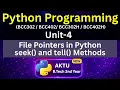 U4L11 File Pointers in Python seek and tell Methods AKTU Unit-4 BCC302 BCC402 Eduglue