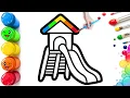 Drawing and Coloring a Perfect Playground Slide Coloring Page Easy Step By Step Tutorial