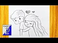 Easy sketch Valentine s Day Cute couple Drawing Easy drawings for girls tutorial