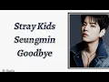 Download Lagu Seungmin (Stray Kids) - Goodbye (Lyrics)