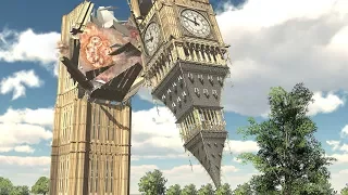 demolition 3d big ben destroyed by tanks 