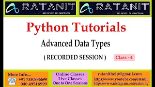 Python Tutorials Advanced Data Types by Mr Ratan class-04