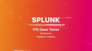 Splunk IT Service Intelligence - Glass Tables in 60s