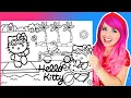 Coloring Hello Kitty in the Summer Coloring Pages Markers Crayons