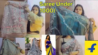 Flipkart Party Wear Saree Haul Under 1000/- | Net, Organza, Georgette Fabric saree