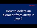 How to delete element from array in java