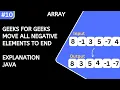 Move all negative elements to end geeks for geeks move all negative element to end solution java