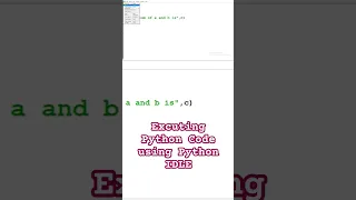 Executing Python Code using Python IDLE