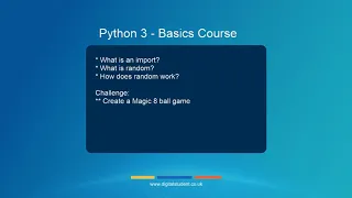 9 Importing random - Python 3 basic tutorial series