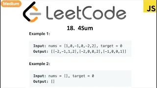 LeetCode 18 4Sum in javascript