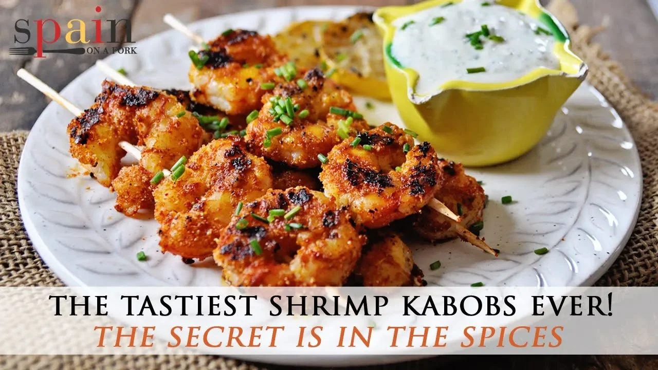Spanish-Spiced Shrimp Kabobs with Lemon Yogurt Aioli