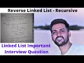 20 Reverse Linked List Recursive Approach Linked List Reverse Devendra Yadav