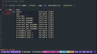 Vimscript Tutorial Dictionary iterate over dictionaries with for loop