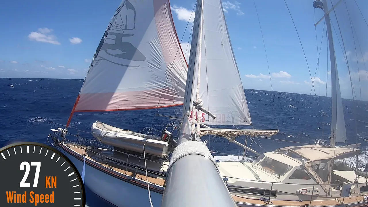 SLOW TV Sailing [100 Min] – Bluewater, Mid-Atlantic, 30 Knots! SV Delos!