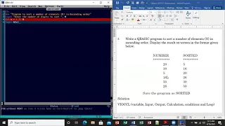 How To Solve QBASIC Sorting Question 2 Ascending Order
