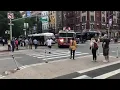 Lagu (NEAR COLLISION WITH PEDESTRIAN + LOTS OF HORN USAGE) FDNY Ladder 3 \u0026 Battalion 6 Responding